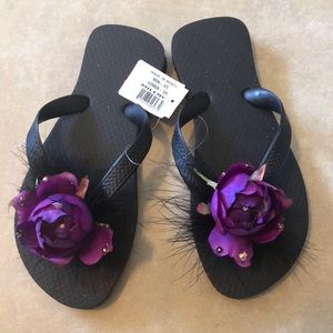 Beautifully decorated flip-flops